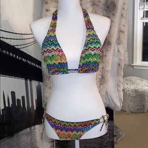 Multi colored bikini early Brazilian cut bottoms